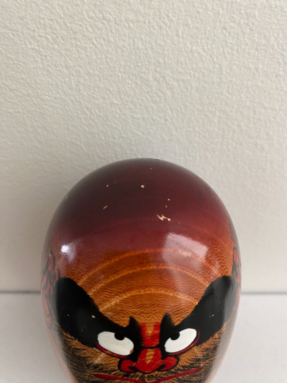 VINTAGE WOODEN DARUMA CARVING HAND CRAFTED JAPANESE ART TRADITIONAL - Picture 2 of 8